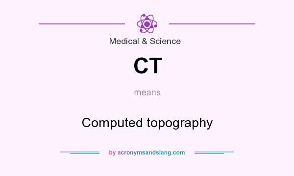 What does CT mean? It stands for Computed topography