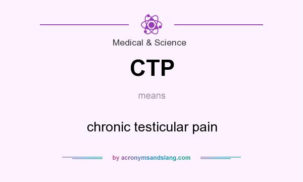 What does CTP mean? It stands for chronic testicular pain