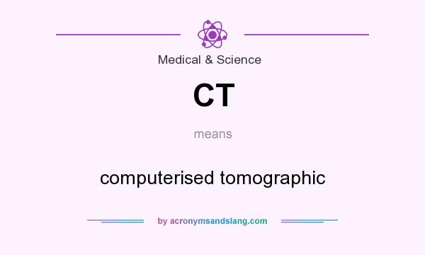 What does CT mean? It stands for computerised tomographic