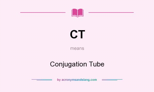 What does CT mean? It stands for Conjugation Tube