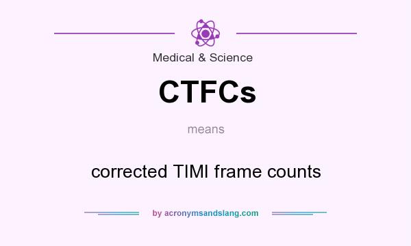What does CTFCs mean? It stands for corrected TIMI frame counts