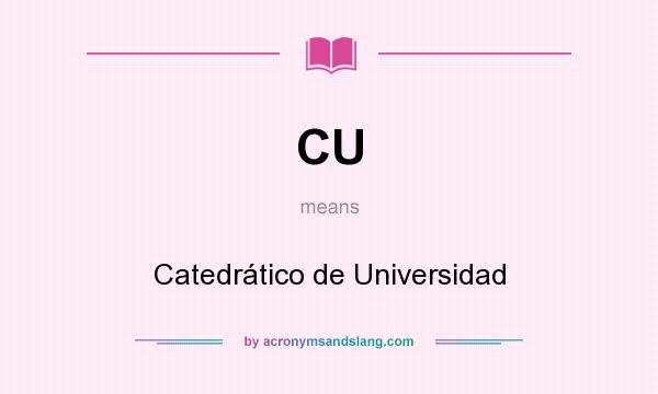 What does CU mean? It stands for Catedrático de Universidad