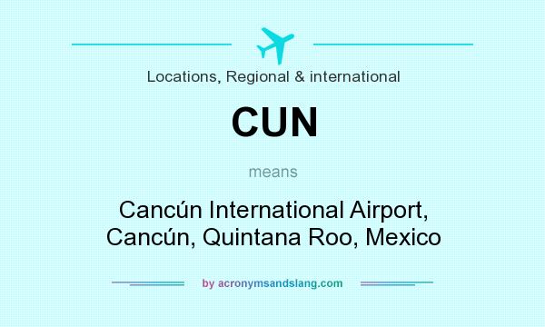 What does CUN mean? It stands for Cancún International Airport, Cancún, Quintana Roo, Mexico