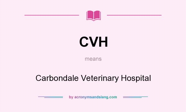 What does CVH mean? It stands for Carbondale Veterinary Hospital