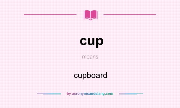 What does cup mean? It stands for cupboard