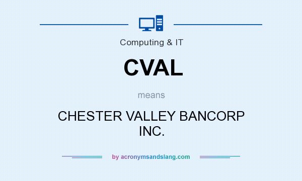 What does CVAL mean? It stands for CHESTER VALLEY BANCORP INC.