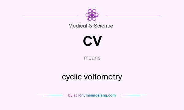What does CV mean? It stands for cyclic voltometry