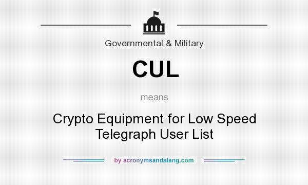 What does CUL mean? It stands for Crypto Equipment for Low Speed Telegraph User List