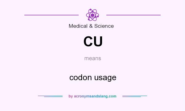 What does CU mean? It stands for codon usage