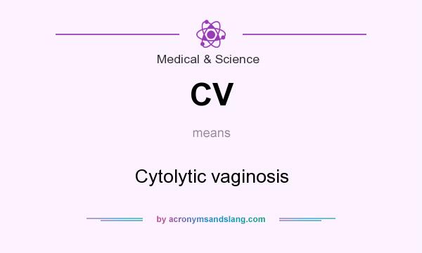 What does CV mean? It stands for Cytolytic vaginosis