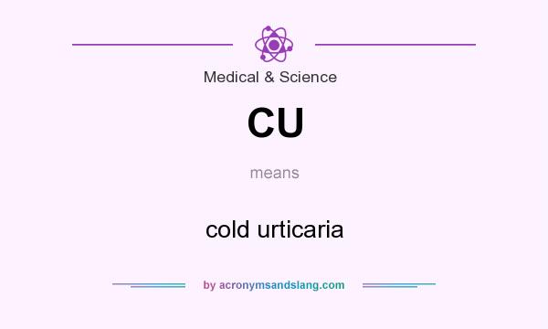 What does CU mean? It stands for cold urticaria