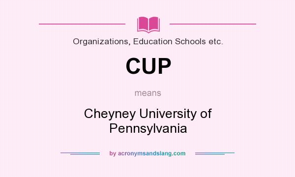 What does CUP mean? It stands for Cheyney University of Pennsylvania