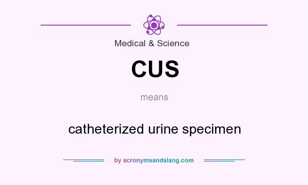 What does CUS mean? It stands for catheterized urine specimen