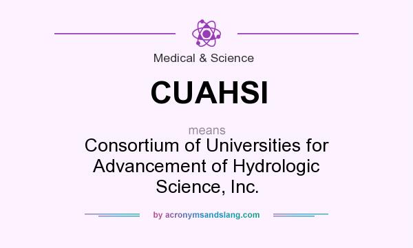 What does CUAHSI mean? It stands for Consortium of Universities for Advancement of Hydrologic Science, Inc.
