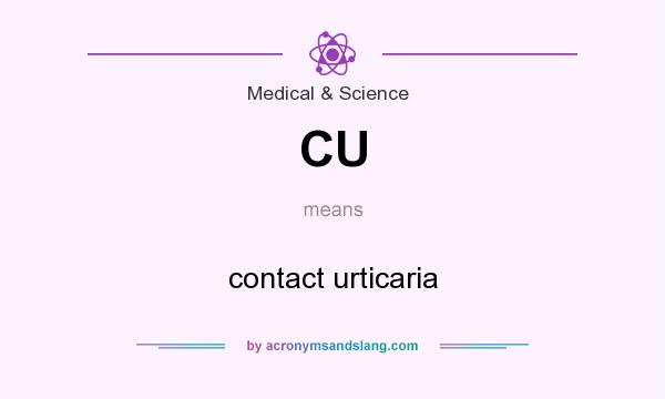 What does CU mean? It stands for contact urticaria