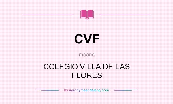 What does CVF mean? It stands for COLEGIO VILLA DE LAS FLORES