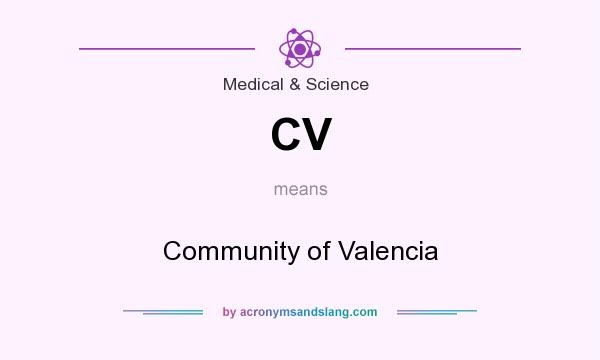 What does CV mean? It stands for Community of Valencia