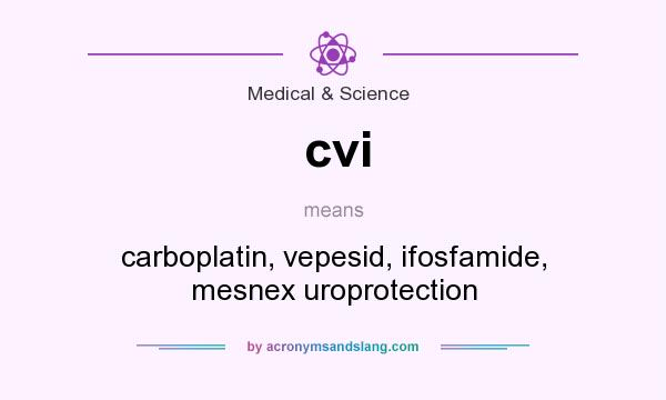 What does cvi mean? It stands for carboplatin, vepesid, ifosfamide, mesnex uroprotection