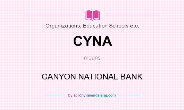 What does CYNA mean? It stands for CANYON NATIONAL BANK