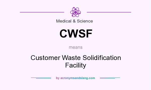 What does CWSF mean? It stands for Customer Waste Solidification Facility