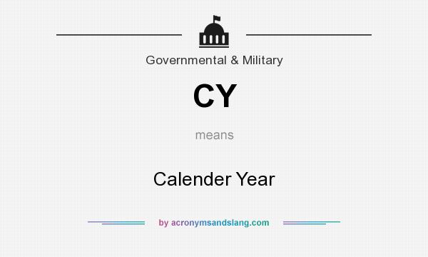 What does CY mean? It stands for Calender Year