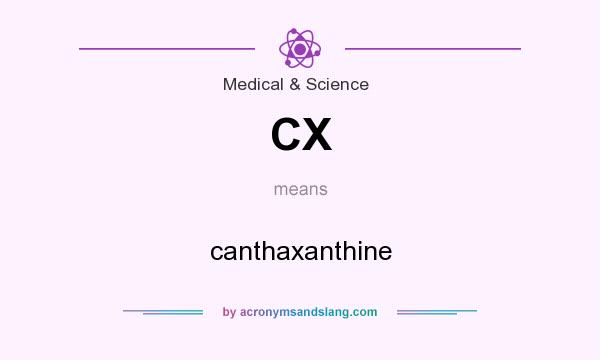 What does CX mean? It stands for canthaxanthine