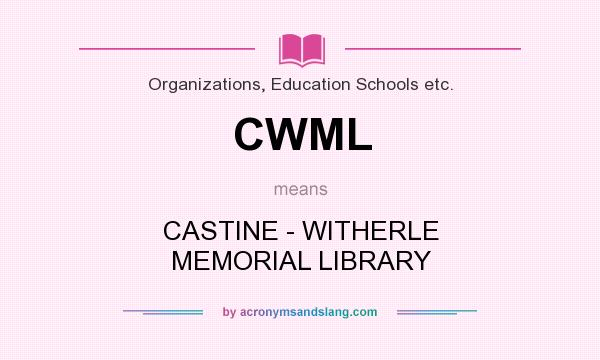What does CWML mean? It stands for CASTINE - WITHERLE MEMORIAL LIBRARY