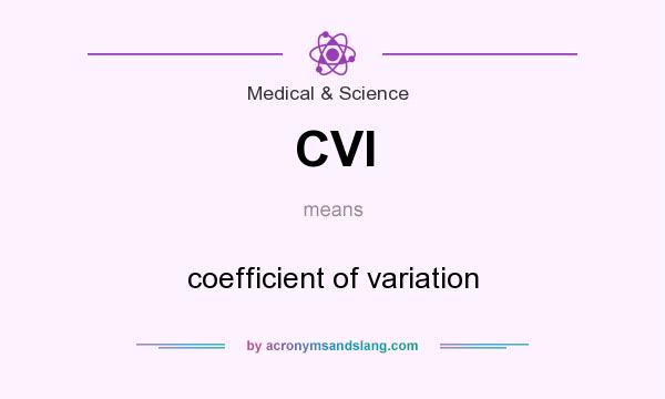 What does CVI mean? It stands for coefficient of variation