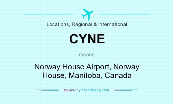 What does CYNE mean? It stands for Norway House Airport, Norway House, Manitoba, Canada