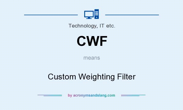 What does CWF mean? It stands for Custom Weighting Filter