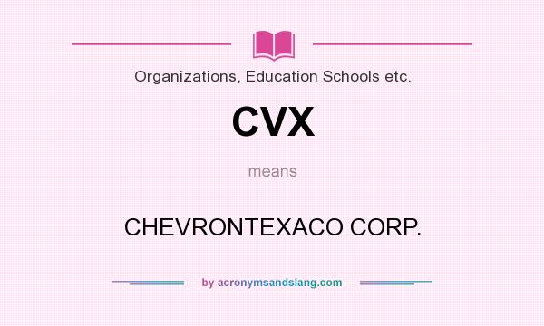 What does CVX mean? It stands for CHEVRONTEXACO CORP.