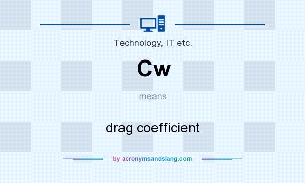 What does Cw mean? It stands for drag coefficient