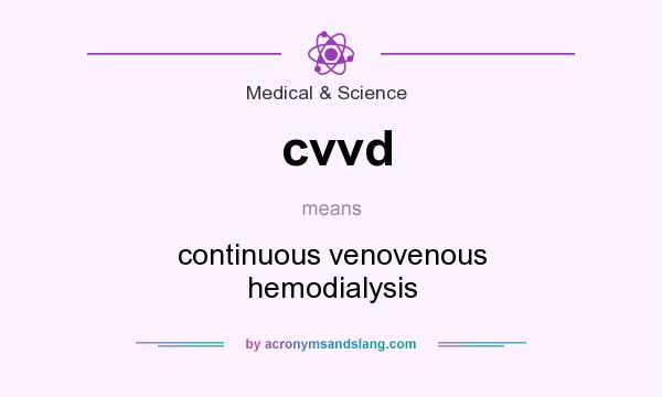 What does cvvd mean? It stands for continuous venovenous hemodialysis