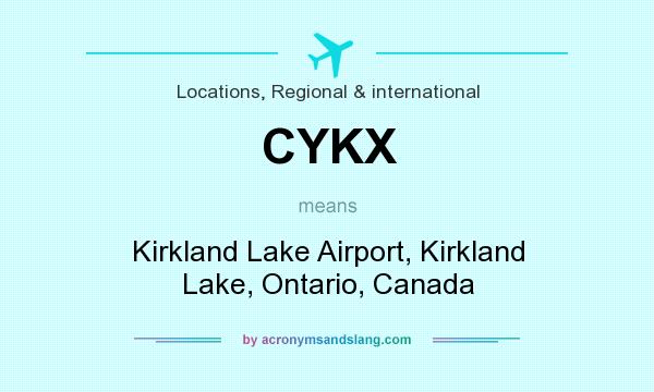 What does CYKX mean? It stands for Kirkland Lake Airport, Kirkland Lake, Ontario, Canada