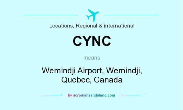What does CYNC mean? It stands for Wemindji Airport, Wemindji, Quebec, Canada