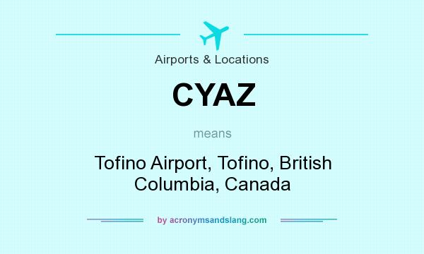 What does CYAZ mean? It stands for Tofino Airport, Tofino, British Columbia, Canada