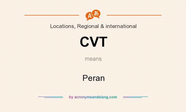 What does CVT mean? It stands for Peran