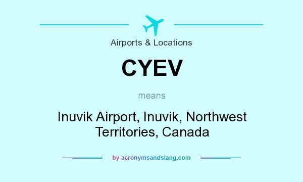 What does CYEV mean? It stands for Inuvik Airport, Inuvik, Northwest Territories, Canada