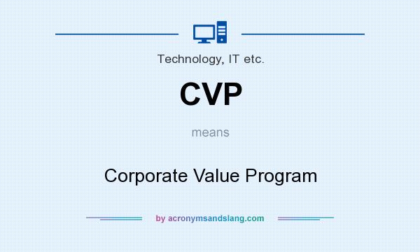 What does CVP mean? It stands for Corporate Value Program