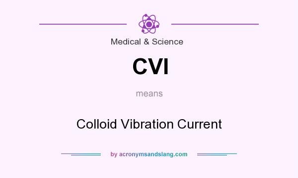 What does CVI mean? It stands for Colloid Vibration Current