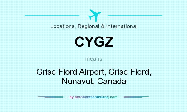 What does CYGZ mean? It stands for Grise Fiord Airport, Grise Fiord, Nunavut, Canada