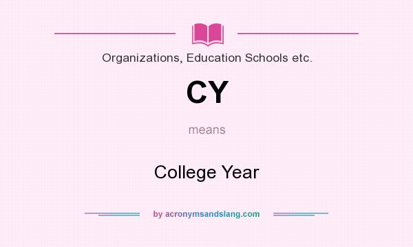 What does CY mean? It stands for College Year