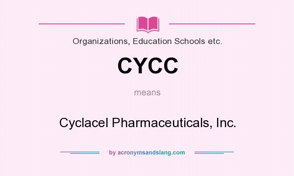 What does CYCC mean? It stands for Cyclacel Pharmaceuticals, Inc.