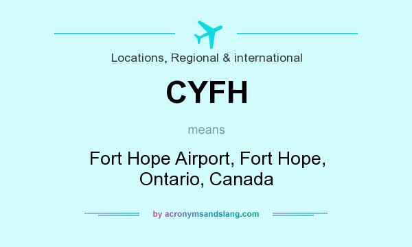 What does CYFH mean? It stands for Fort Hope Airport, Fort Hope, Ontario, Canada