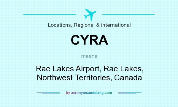 What does CYRA mean? It stands for Rae Lakes Airport, Rae Lakes, Northwest Territories, Canada