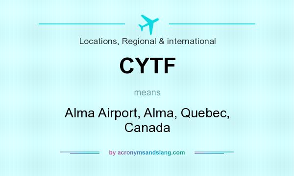 What does CYTF mean? It stands for Alma Airport, Alma, Quebec, Canada