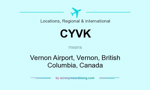 What does CYVK mean? It stands for Vernon Airport, Vernon, British Columbia, Canada
