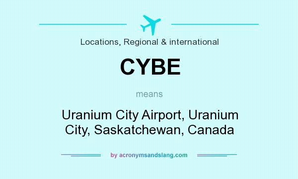 What does CYBE mean? It stands for Uranium City Airport, Uranium City, Saskatchewan, Canada