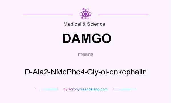 What does DAMGO mean? It stands for D-Ala2-NMePhe4-Gly-ol-enkephalin