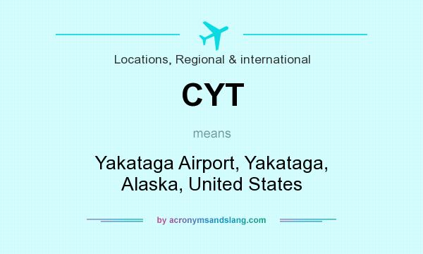 What does CYT mean? It stands for Yakataga Airport, Yakataga, Alaska, United States